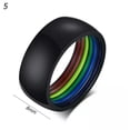 thumbnail image 1 of GKNET Mens&Women Rings Stainless Steel Silicone Rainbow Band Comfort Gear Couple Ring-Rainbow ring 5-10, 1 of 9