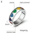 thumbnail image 1 of GKNET Mens Women Rings Stainless Steel Silicone Rainbow Band Gear Couple Ring Jewelry-Silver Rainbow Ring E-9, 1 of 9