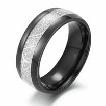 GKNET Mens Women Rings Stainless Steel Silicone Rainbow Band Gear Couple Ring Jewelry-black Stainless Steel-10