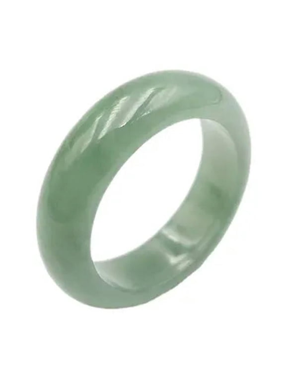 Mens Womens Natural Genuine Real Green Jade Band Ring Size 5-9