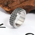 thumbnail image 1 of GKNET Minimalist Vintage Dragon Scale Rotatable Stainless Steel Food Rings Size 7-13-7-Silver, 1 of 7