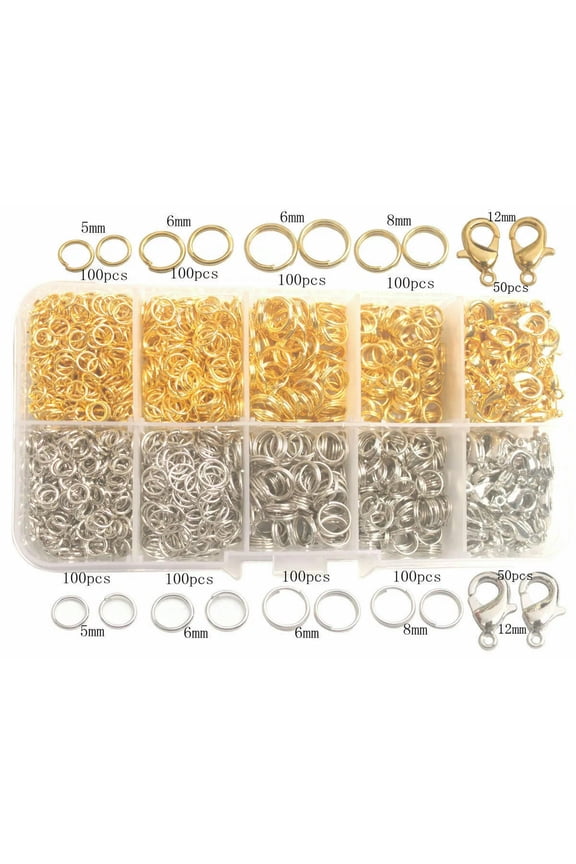 Mixed DIY Lots of Jump Split Ring Lobster Clasps for Delicate Jewelry Making