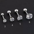 thumbnail image 1 of GKNET Earing Prong Tragus Cartilage Piercing Stud Earring Ear Ring Titanium S s2 -silver-4MM, 1 of 9