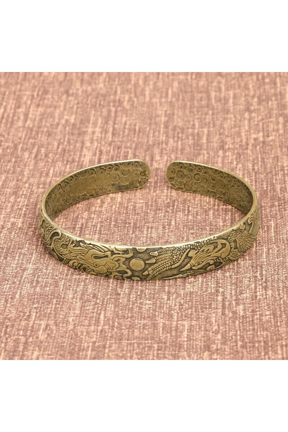 NEW Vintage Fashion Trend Dragon Phoenix Bracelet Female and Men's Brass Carving