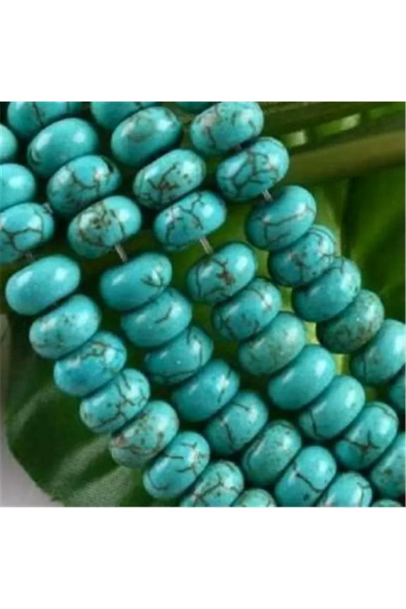 Natural 5x8mm Blue Turkey Turquoise Abacus Gemstone Rondelle Loose Beads 15''