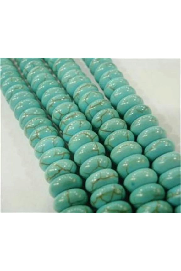 Natural 5x8mm Blue Turkey Turquoise Abacus Gemstone Rondelle Loose Beads 15''