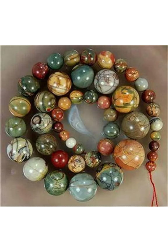 Natural 6-14mm Multicolor Picasso Jasper Beads Necklace AAA##QF504