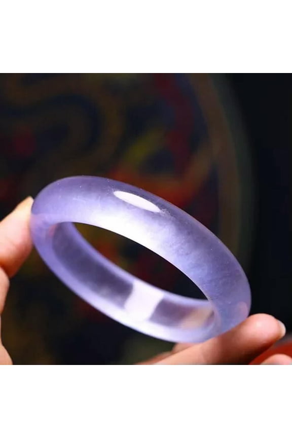 Natural A-Grade Elliptical Lavender Myanmar Jade Jade Bracelet Bracelet 62Mm-default