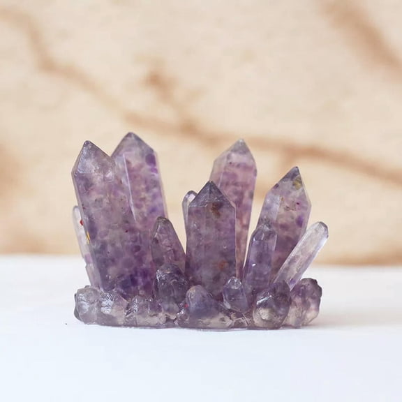 GKNET Natural Amethyst Quartz Crystal Cluster Crushed Stone Resin Specimen Reiki Decor