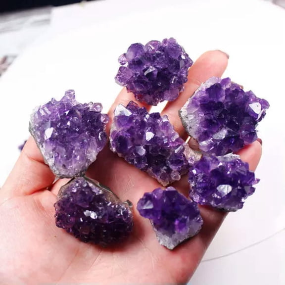 GKNET Natural Amethyst Quartz Crystal Cluster Rough Stone Druzy Geode Specimen Healing-Around 30-40g