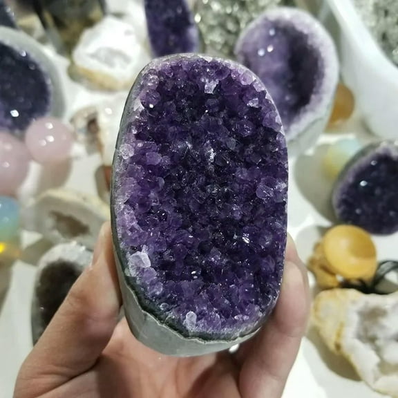 GKNET Natural Amethyst Quartz Crystal Cluster Specimens Druzy Geode Home Decor Reiki