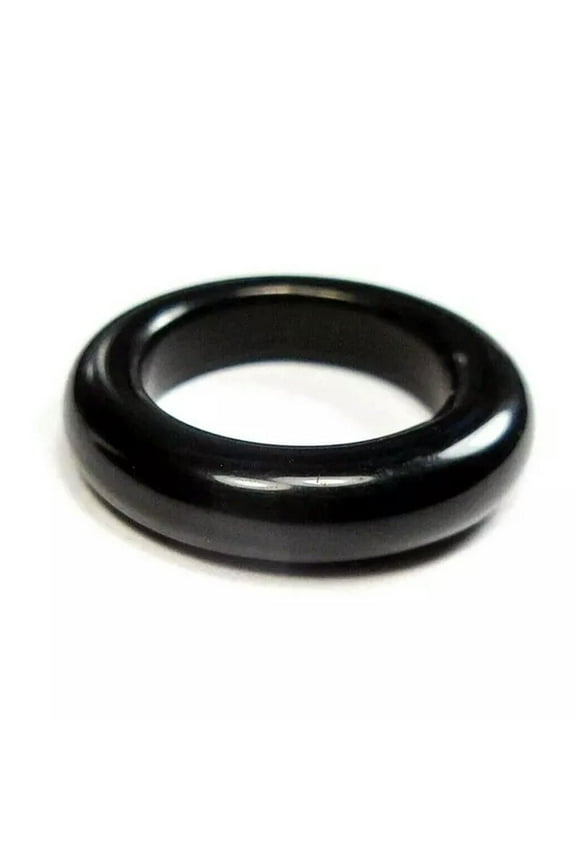 Natural Black Obsidian Stone Quartz Crystal Agate Round Finger Band Rings Chakra