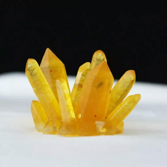 GKNET Natural Citrine Quartz Crystal Gem Cluster Chip Stone Resin Chakra Decor Healing