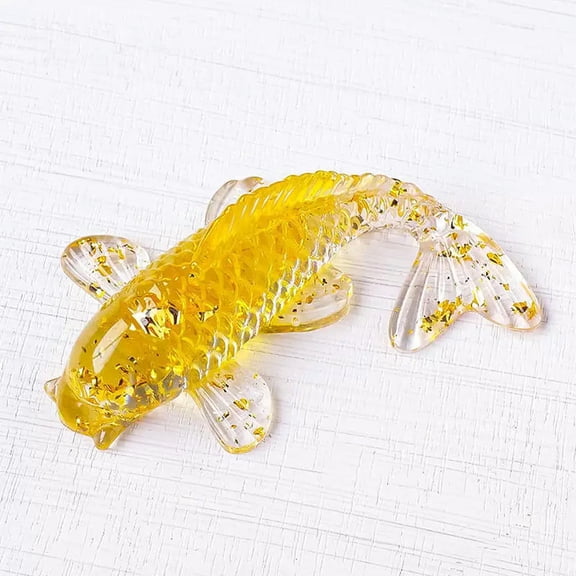 GKNET Natural Citrine Quartz Crystal Gravel Koi Gemstone Lucky Fish Epoxy Statue Decor