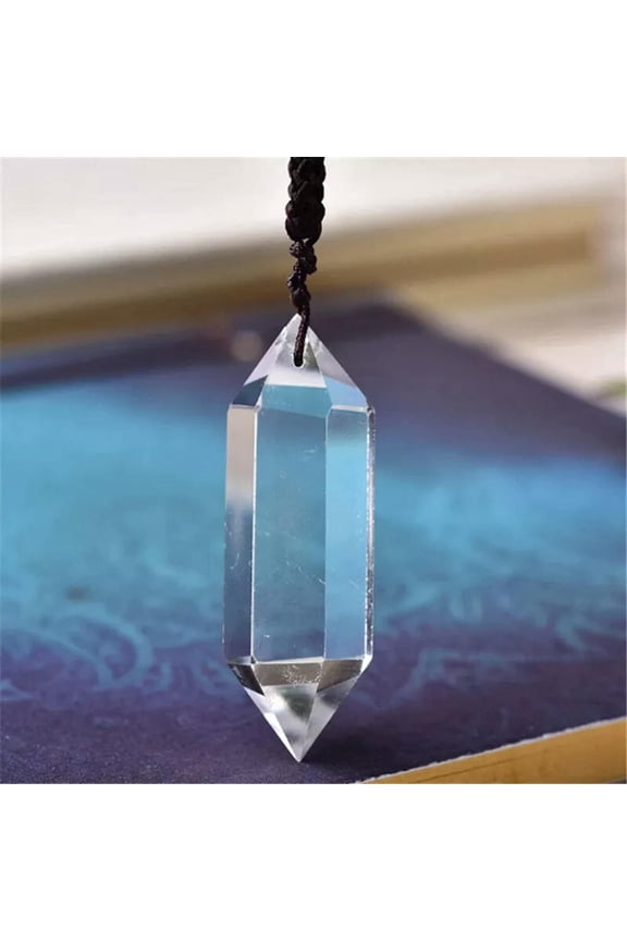 Natural Clear Quartz Crystal Point Pendant Healing Obelisk Necklace Gemstone 10x
