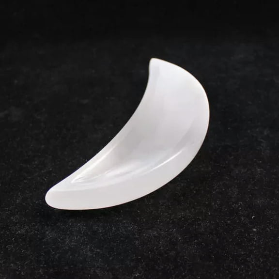 GKNET Natural Gypsum Selenite Bowl Crystal Quartz Carved Moon Ashtray Decorate-11-12cm(220g)