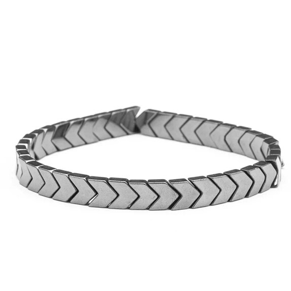 GKNET Natural Hematite Energy Stone Handmade Gemstone Healing Reiki Men Luck Bracelet