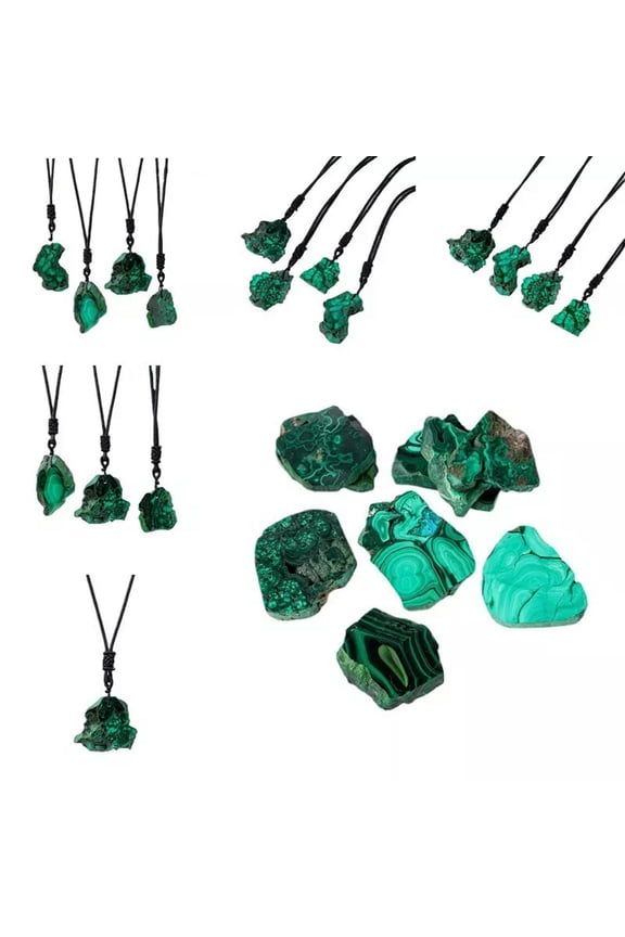 Natural Malachite Stone Quartz Pendant Mineral Chakra Crystal Gem Necklace Gift