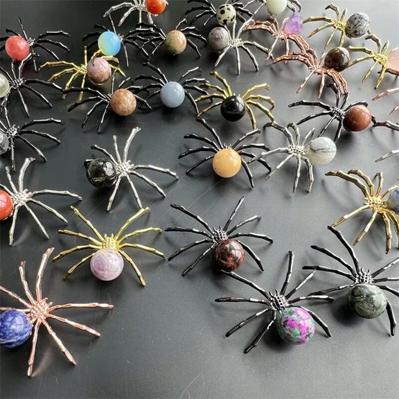 GKNET Natural Mixed Spider Pure hand made DIY skull Quartz Crystal skull Random 8PCS