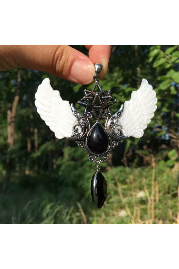 Natural Obsidian Pendant Carved Quartz Crystal Skull Reiki Healing Gift 1pc