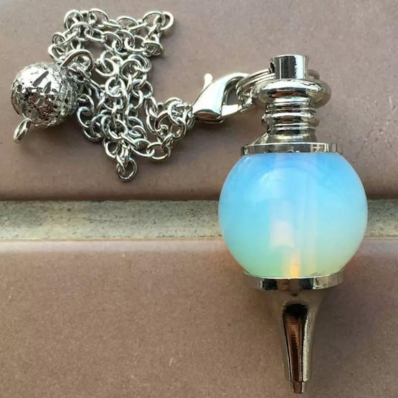 GKNET Natural Opalite Quartz Crystal Bead Pendulum Pendant Healing Reiki Energy Rock