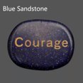 thumbnail image 1 of GKNET Natural Pocket Stone Engraved "Courage" Lettering Inspirational Positive Word-Blue Sandstone, 1 of 6