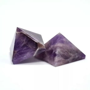 GKNET Natural Quartz Amethyst Crystal Chakra Healing Pyramid Energy Reiki Tower