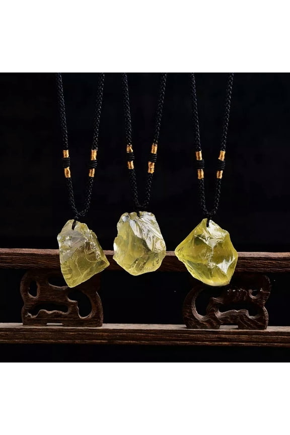 Natural Quartz Citrine Pendant Rough Crystal Gemstone Reiki Mineral Necklace