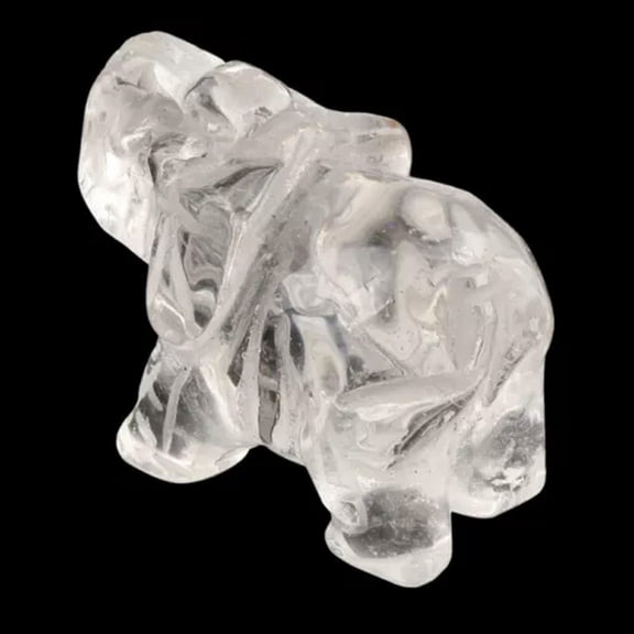 GKNET Natural Quartz Crystal Carved Elephant Gemstone Animal Healing Rock Decor Gift-Clear Quartz Stone