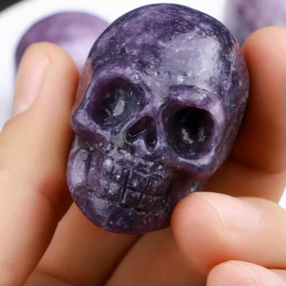GKNET Natural Quartz Crystal Carved Skull Healing Stone Skeleton Decor Collection Gift- Amethyst Quartz Crystal