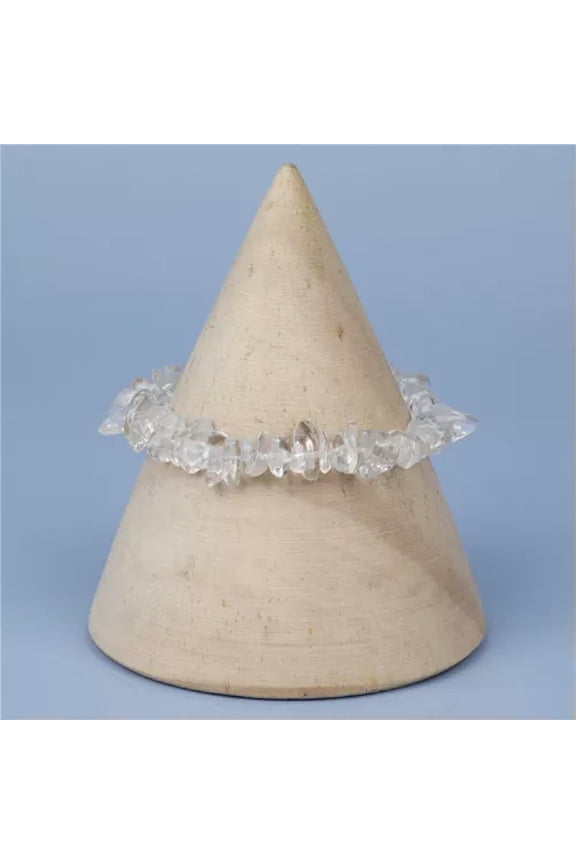 Natural Quartz Crystal Gravel Stretchy Bracelet Hand Strings Energy Gem Decor-White Clear Quartz