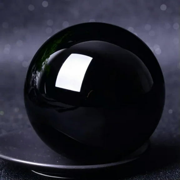 GKNET Natural Quartz Crystal Sphere Healing Energy Gemstone Orb Ball Fengshui Decor-100mm Black Obsidian Stone Ball