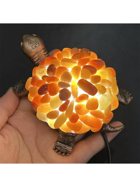 Natural Red Aventurine Crushed stone Sea Turtle Quartz Crystal USB Night lamp1PC
