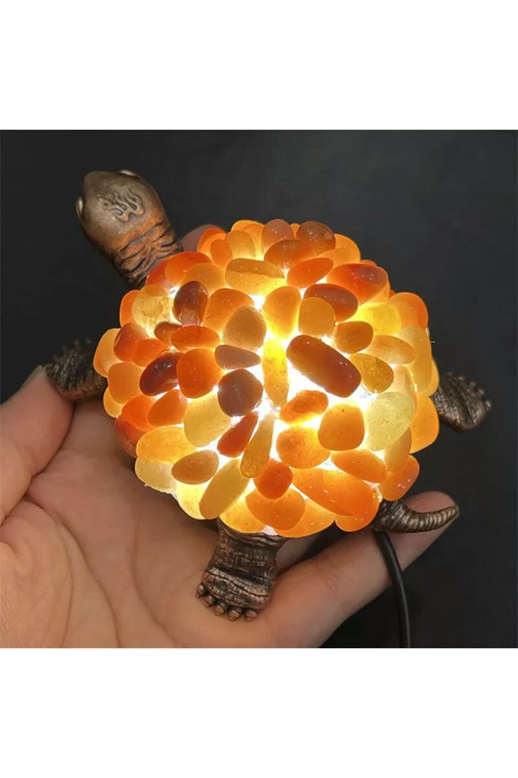 Natural Red Aventurine Crushed stone Sea Turtle Quartz Crystal USB Night lamp1PC