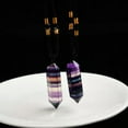 thumbnail image 1 of GKNET Natural Reiki Mineral Quartz Chakra Crystal Point Wand Obelisk Pendant Necklace-Rainbow Fluorite Quartz-1Pc, 1 of 9