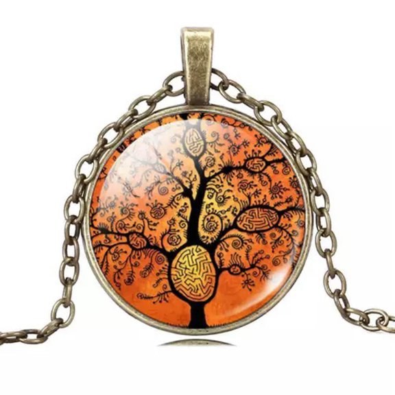 GKNET Natural Rock Crystal Pendant Necklace Gold Plated Chain Healing Jewelry-No.02