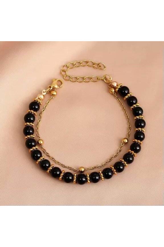 Natural Stone Crystal Good Luck Gold Plated Bead Bracelet Adjustable Delicate Jewelry Hot-13.Natural Stone Crystal Bracelet