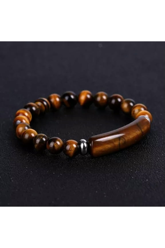Natural Stone Tiger Eye Beaded Bracelet Bangle Energy Women Men Delicate Jewelry Gift New-Natural stone tiger's eye
