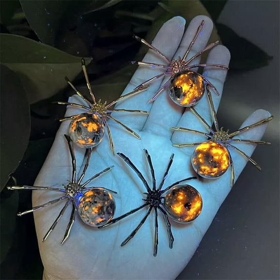 GKNET Natural Yooperite Spider skull Quartz Crystal skull Pure hand made healing 5PCS