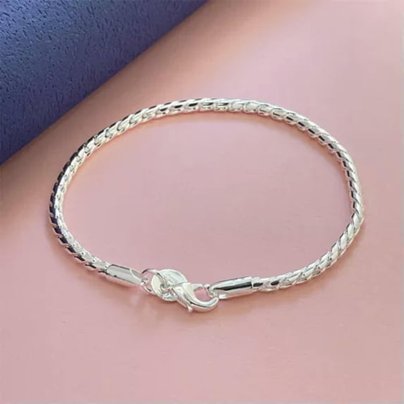GKNET New 925 Silver Charm Bracelet Bangle Women Men's Fashion Delicate Jewelry 75 Style-59#