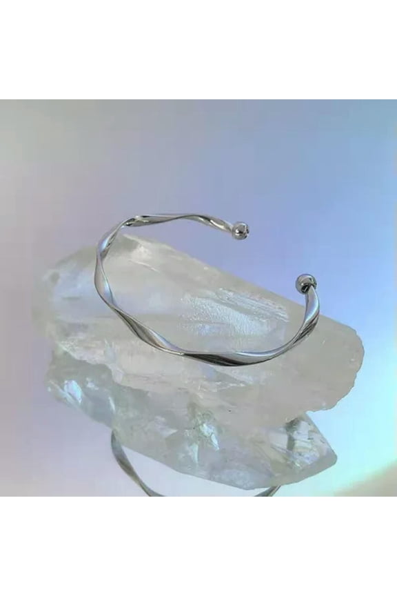 New Fashion Open Adjustable Mobius Smooth Bangles Cuff Bracelets For Women G WY4-Silver