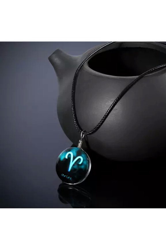 New Fashion Twelve Constellations Time Gem Necklace Clavicle Chain Jewelry-Aries