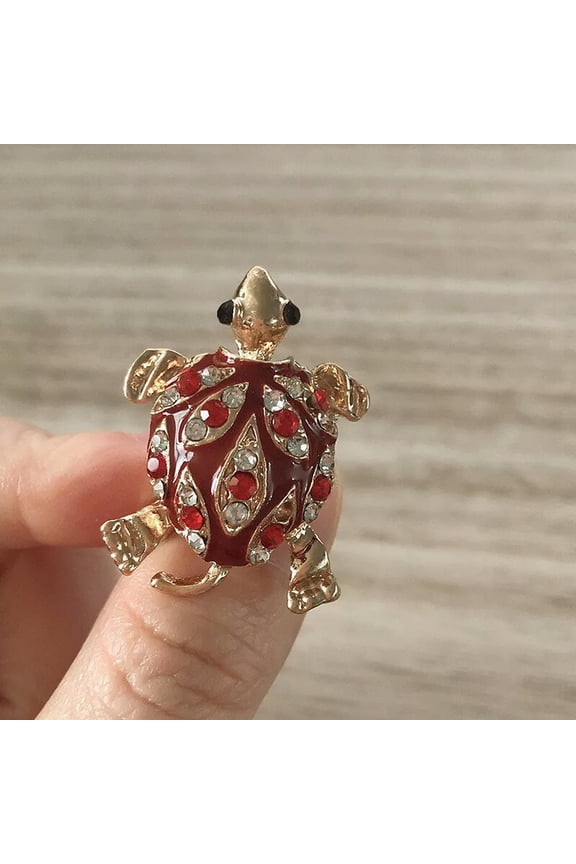 New retro rhinestone turtle brooch cute pin clothing accessories corsage