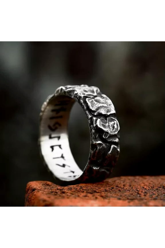 Nordic Viking Letter Vintage Personalized Stainless Steel Rings Sizes 7-13-10
