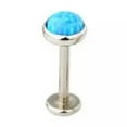 thumbnail image 1 of GKNET Opal Lip Bar Labret Ring Threaded Ear Tragus Cartilage Stud Piercing Earing-OP05-1.2mm/6mm/5mm, 1 of 9
