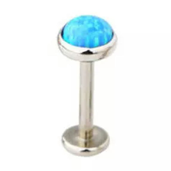 GKNET Opal Lip Bar Labret Ring Threaded Ear Tragus Cartilage Stud Piercing Earing-OP05-1.2mm/6mm/5mm