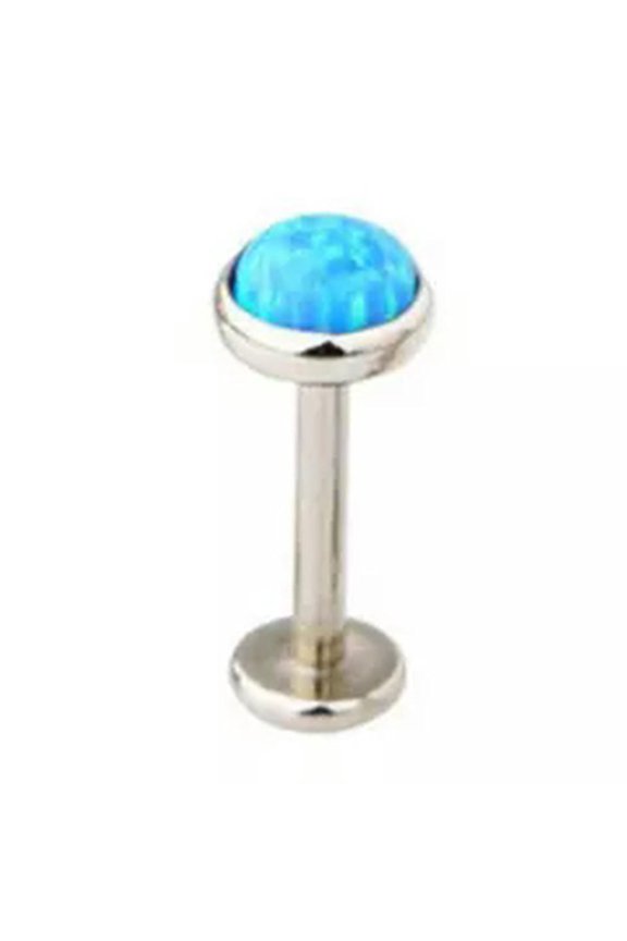 Opal Lip Bar Labret Ring Internally Threaded Ear Tragus Cartilage Stud Piercing-OP05-1.2mm/8mm/5mm