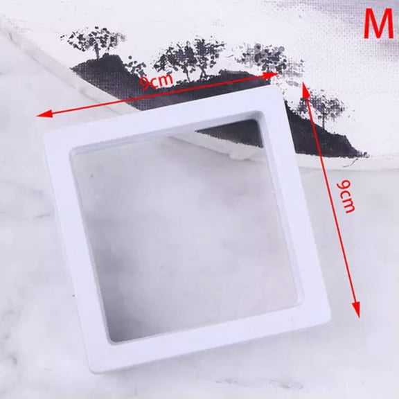 GKNET PE Thin Film Suspension Delicate Jewelry Display Box Transparent Delicate Jewelry Storage Rack!-WHITE-L