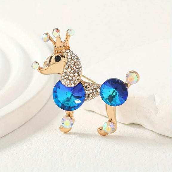 GKNET Personality Poodle Brooch Fashion Sweater Metal Pin Cute Animal Accessories