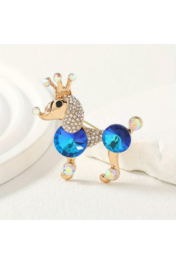 Personality Poodle Brooch Fashion Sweater Metal Pin Cute Animal Accessories